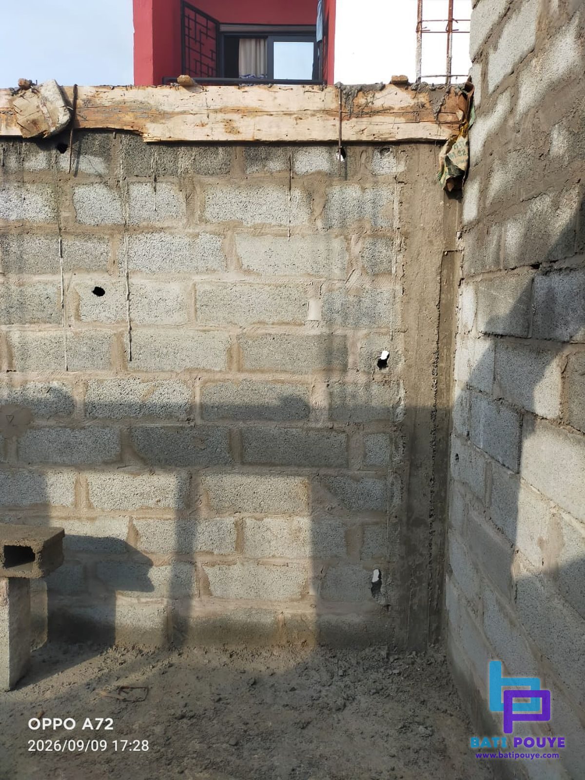 Angle des murs et réservations