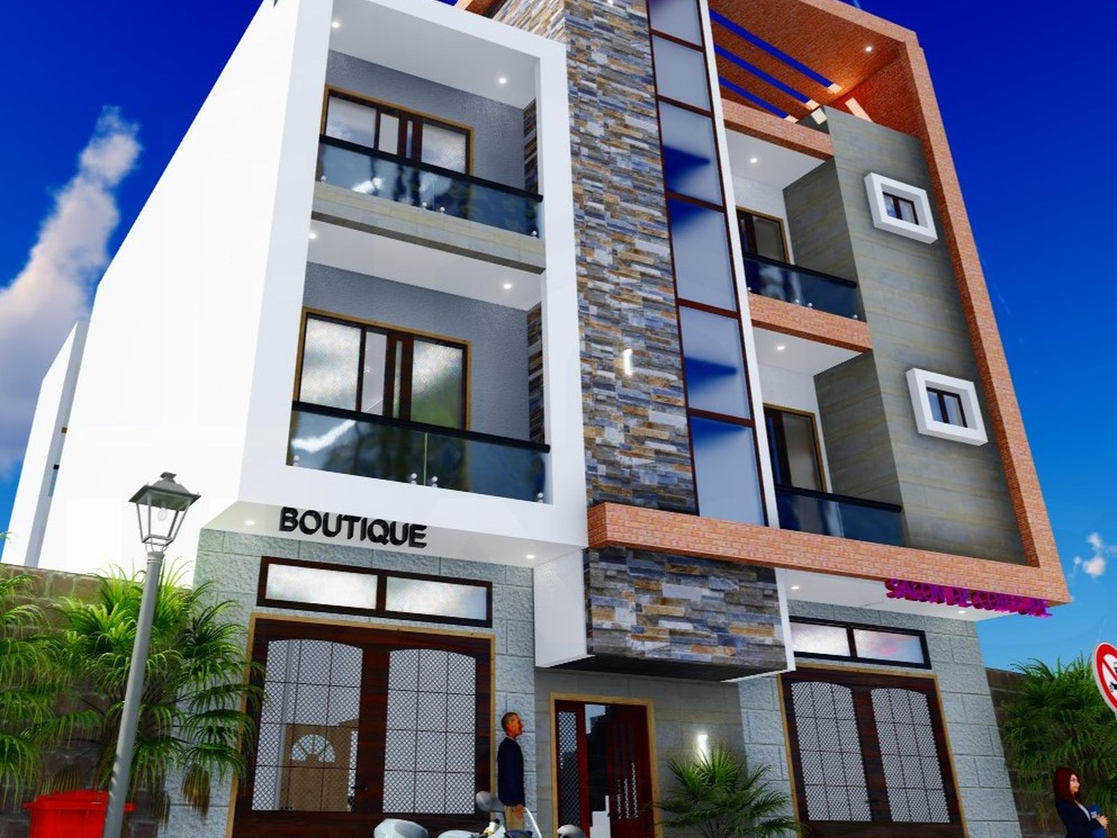 Rendu 3D du bâtiment Keur Mbaye Fall